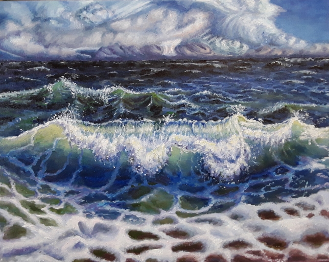 Painting for sale online - The wave and the approach of the storm