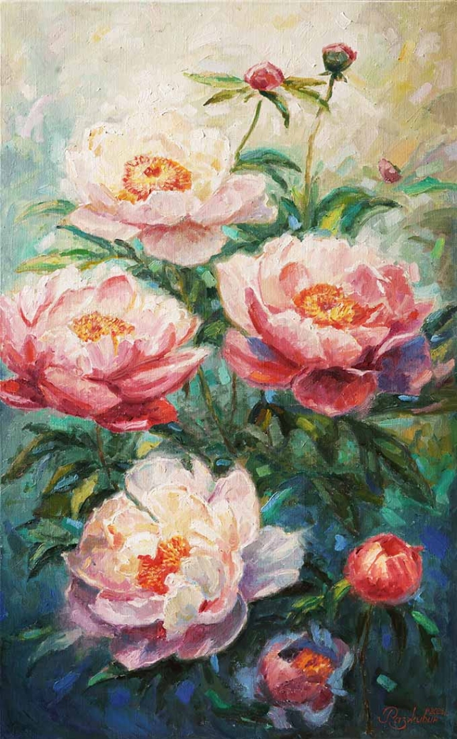 Painting for sale online - Peonies breathe tenderness and light
