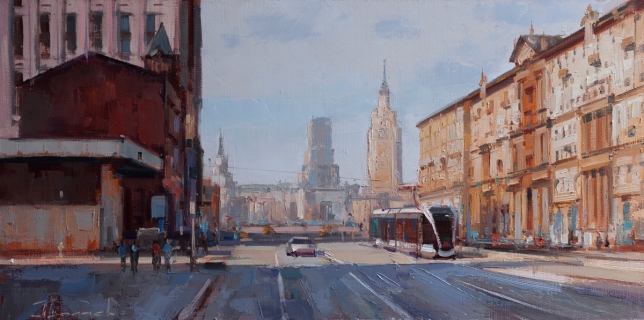 Painting for sale online - To three train stations. Krasnoprudnaya street.