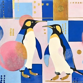 Painting for sale online - Olympic Penguins