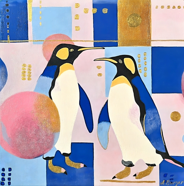 Painting for sale online - Olympic Penguins