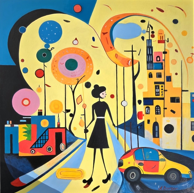 Painting for sale online - Kandinsky-Inspired Abstract Acrylic Painting 