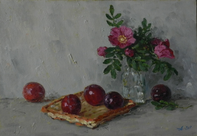 Painting for sale online - Plums.