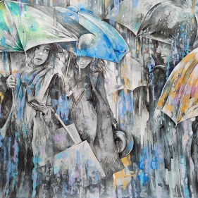 Painting for sale online - Rainy love mood