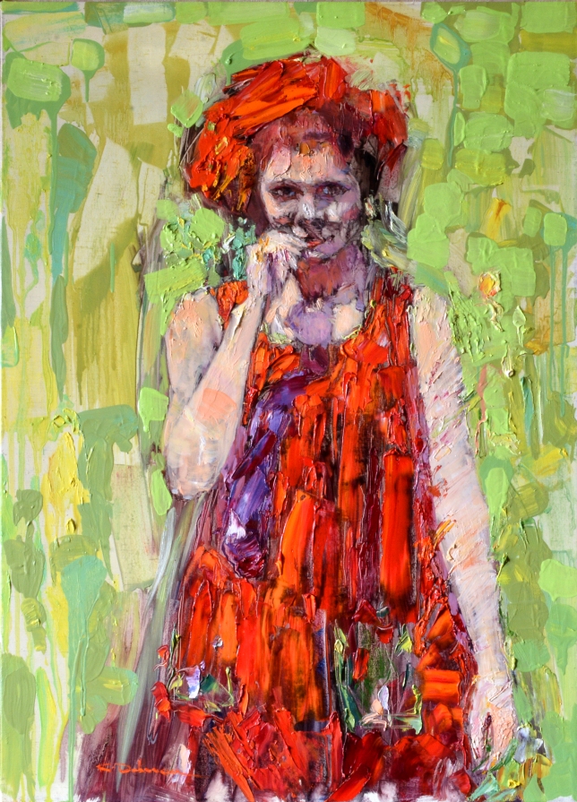 Painting for sale online - Girl in Red