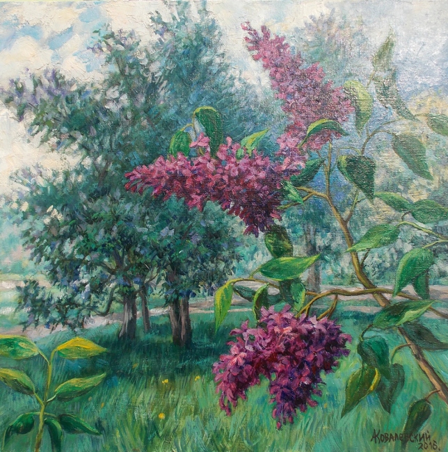 Painting for sale online - Cloudy morning in the Lilac Garden
