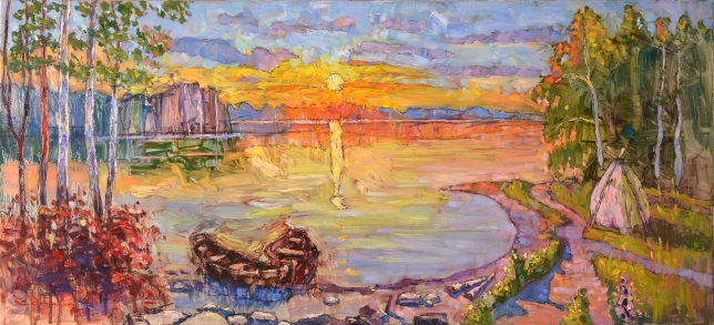Painting for sale online - Evening on the Yenisei River