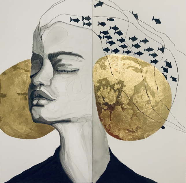 Painting for sale online - Diving into oneself 