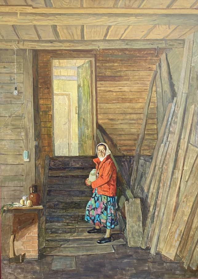 Painting for sale online - Woman with a can of milk