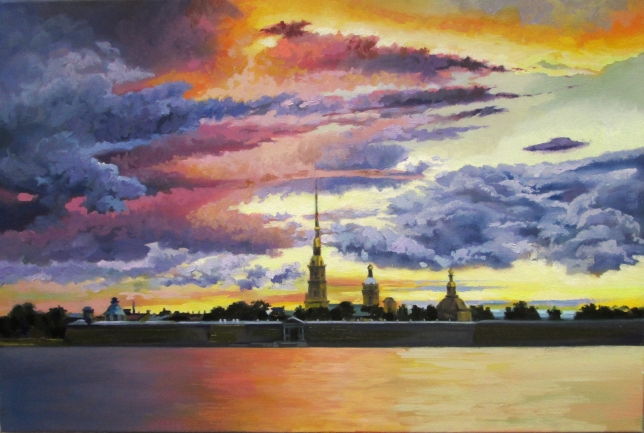 Painting for sale online - Running clouds