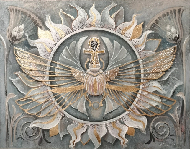 Painting for sale online - Scarab. FOLLOWING THE SUN. 