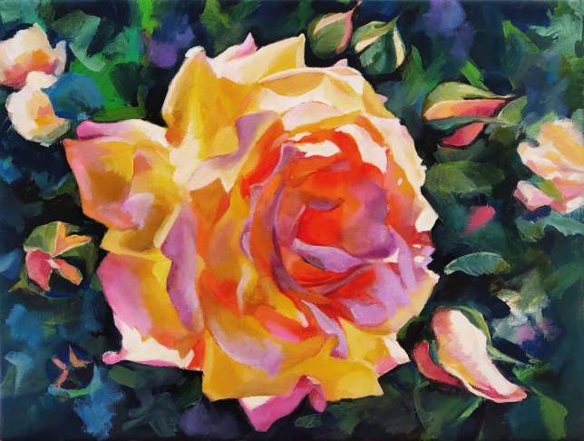 Painting for sale online - Blooming rose