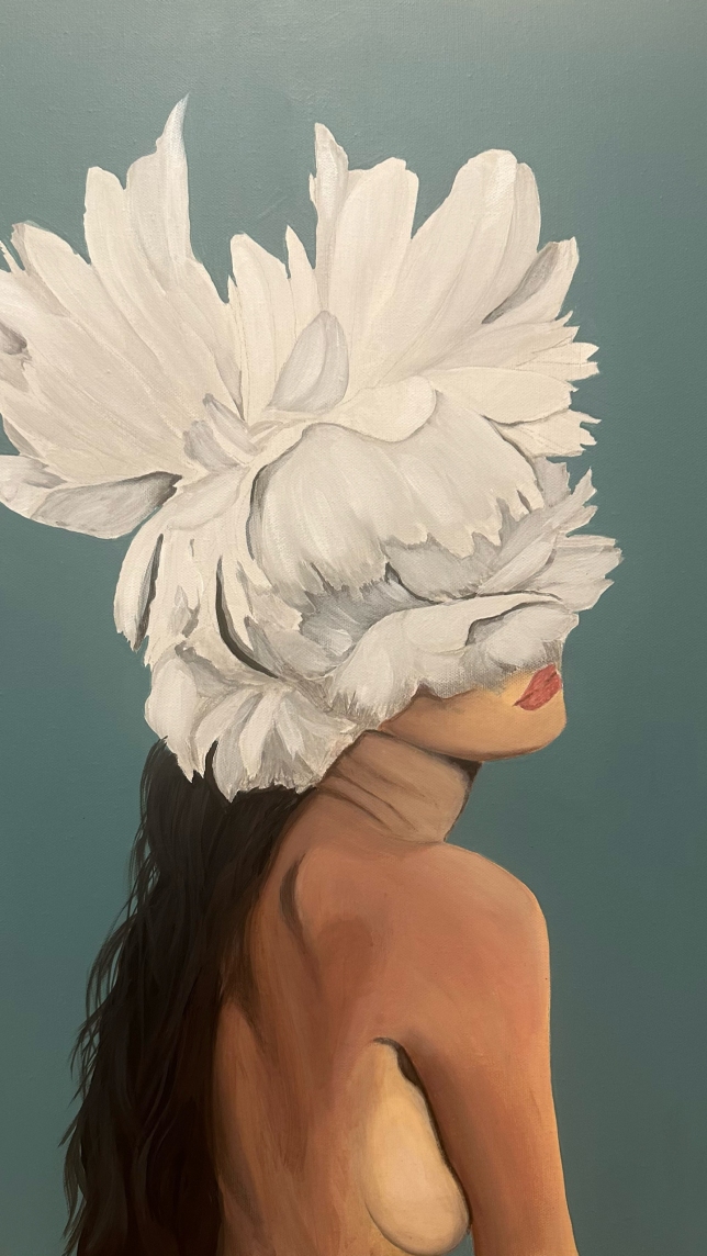 Painting for sale online - Girl with feathers