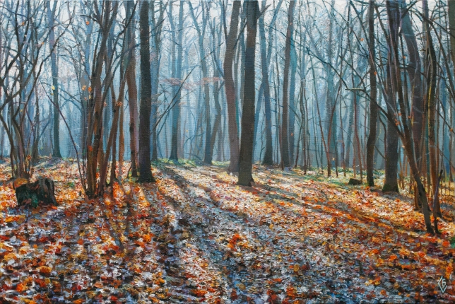 Painting for sale online - Fallen leaves in the forest