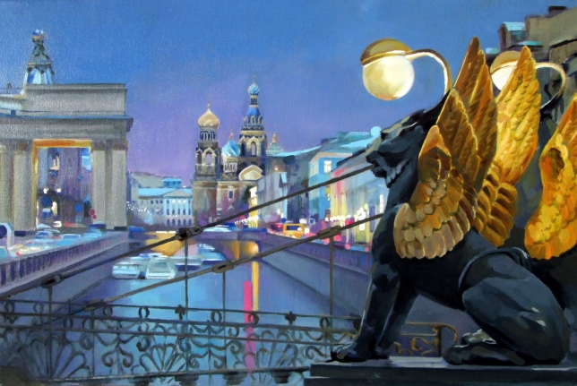 Painting for sale online - Under the shadow of winged lions