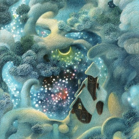 Painting for sale online - THE HOUSE OF WANDERING DOVE. WINTER