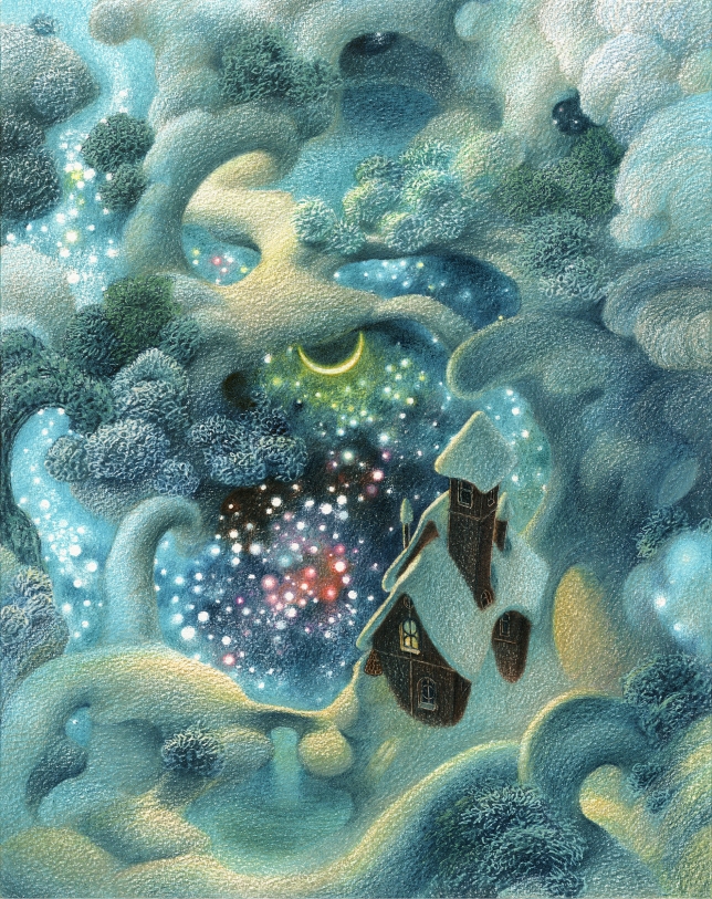 Painting for sale online - THE HOUSE OF WANDERING DOVE. WINTER