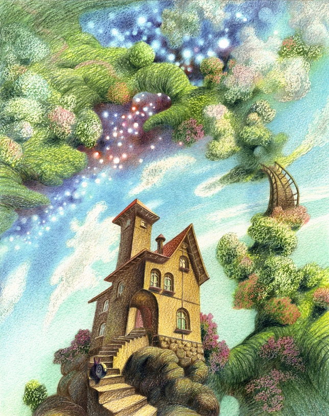 Painting for sale online - THE HOUSE OF WANDERING DOVE. SPRINGTIME
