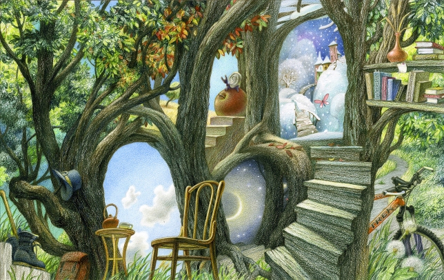 Painting for sale online - THE HOUSE OF WANDERING DOVE. AT HOME