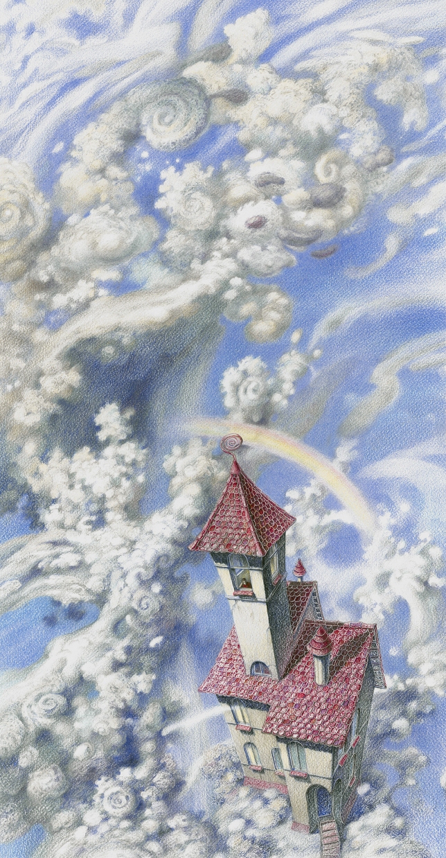 Painting for sale online - THE HOUSE OF WANDERING DOVE. IN CLOUDSLAND