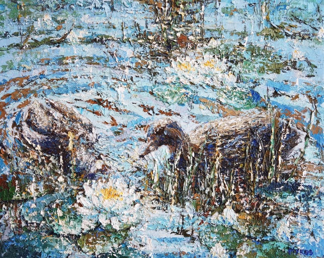 Painting for sale online - Ducks on the water