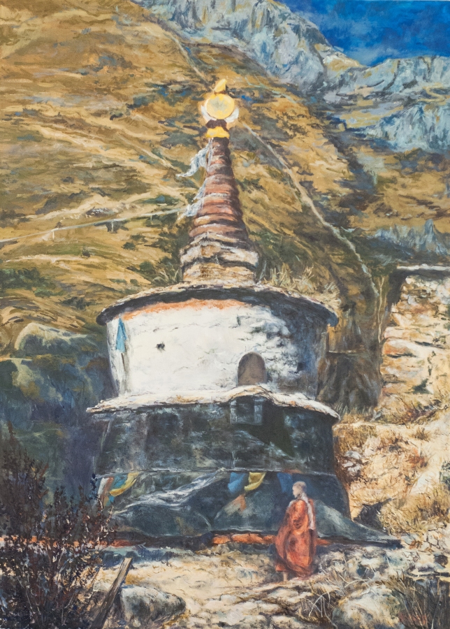 Painting for sale online - Chorten, Tibet