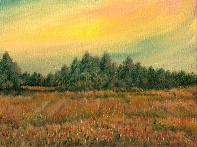 Painting for sale online - Among the Fields. August 9