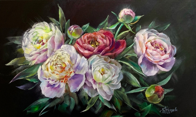 Painting for sale online - The beauty of peonies