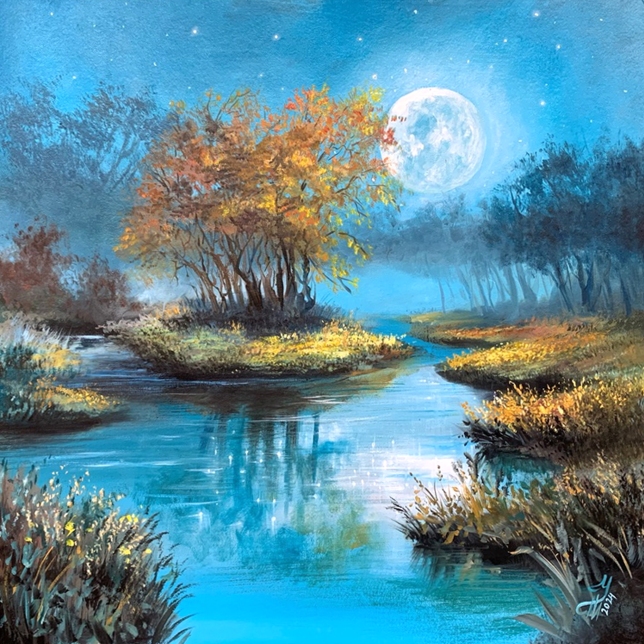 Painting for sale online - Night Lake