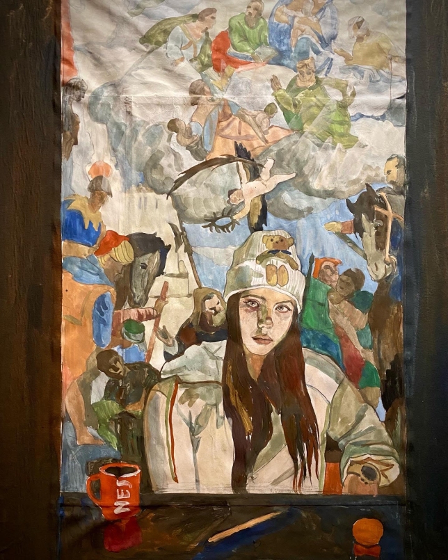 Painting for sale online - Self-portrait against a Veronese background