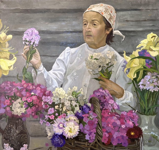 Painting for sale online - Woman with flowers