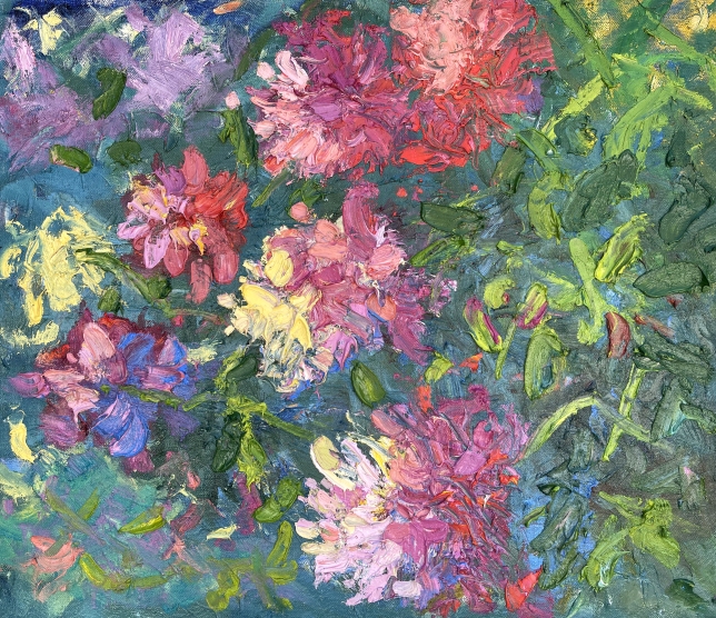 Painting for sale online - Peonies in the garden