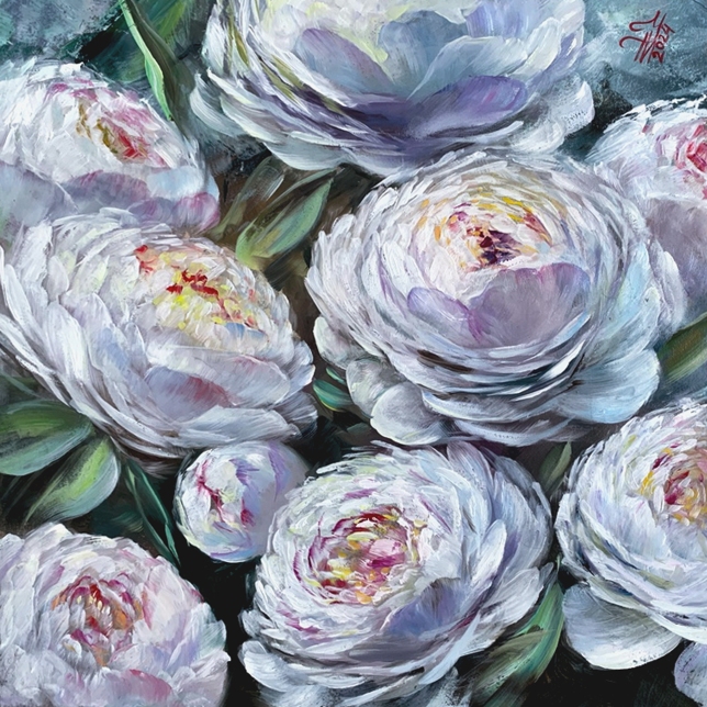 Painting for sale online - White peonies