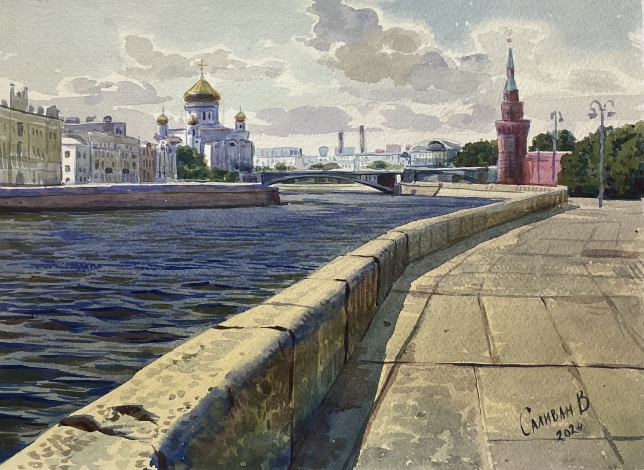 Painting for sale online - Moscow. Embankment
