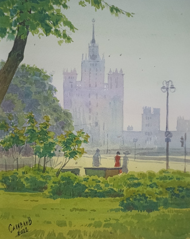 Painting for sale online - Moscow. Sultry morning