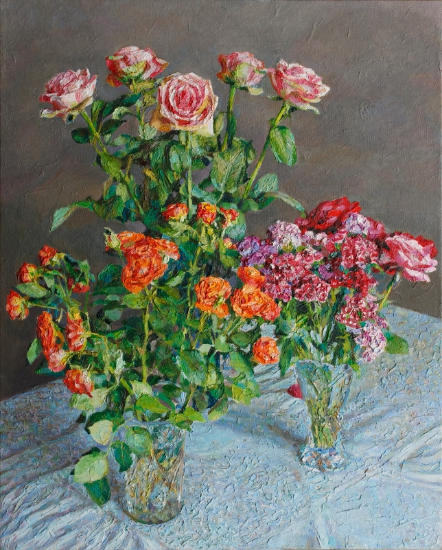 Painting for sale online - Flowers on the table