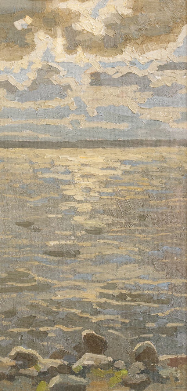 Painting for sale online - Lake at sunset