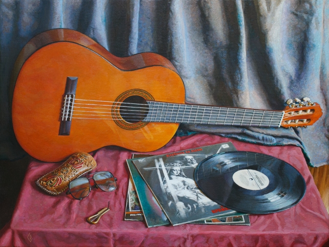 Painting for sale online - Still life with a guitar