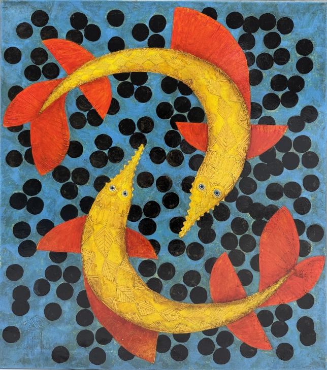 Painting for sale online - A pair of sturgeons