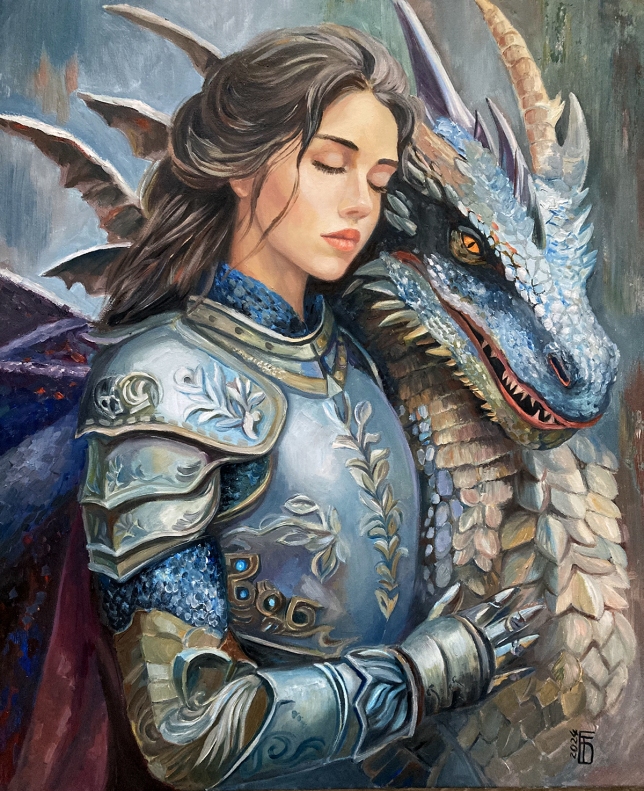 Painting for sale online - Her dragon