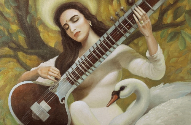 Painting for sale online - SARASWATI. EVENING RAAGS 