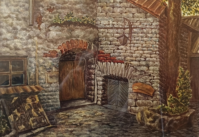 Painting for sale online - Old courtyard