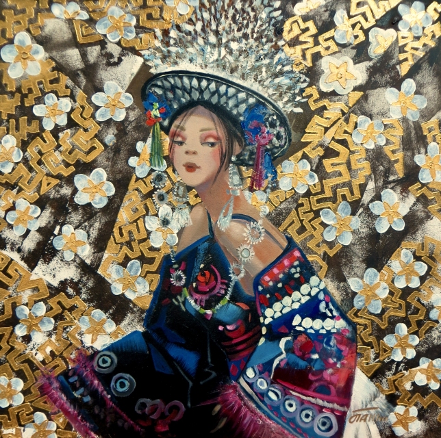 Painting for sale online - Chinese woman in rhythm