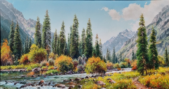 Painting for sale online - Ak-Suu (mountain river)