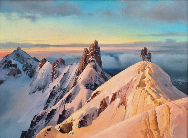 Painting for sale online - Rock climbers. Ascent