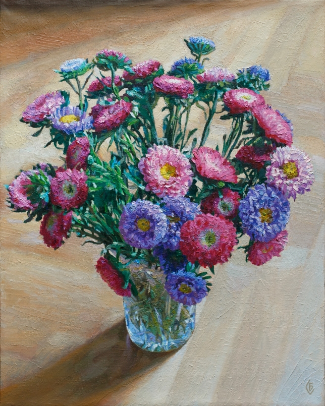 Painting for sale online - Asters in a vase
