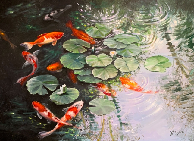 Painting for sale online - Carp in the pond