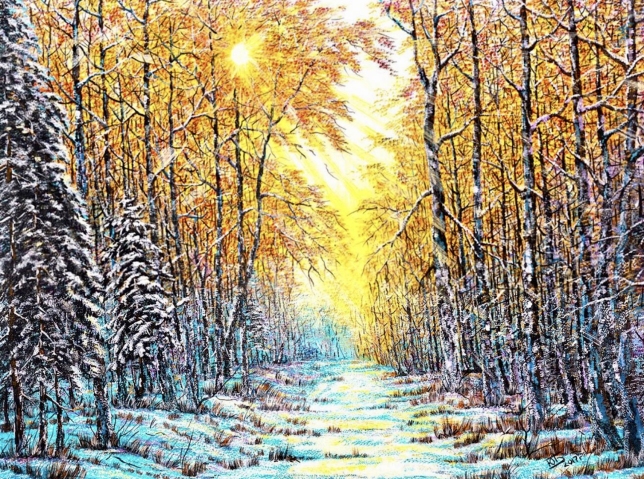 Painting for sale online - Winter evening