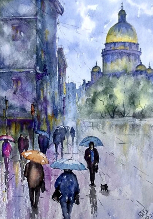 Painting for sale online - Rain in Saint Petersburg