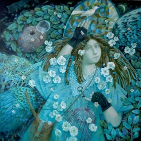 Painting for sale online - Conversation with a bird